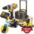 DeWalt Kit utensili a batteria 18V  DCD996 – DCG405 Trapano con percussione + Smerigliatrice – Trolley ToughSystem DEWALT