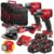 Milwaukee Kit utensili  a batteria 18V – 2 Avvitatori ad impulsi, Smerigliatrice, 5 batterie 5Ah, 3 Valigette Milwaukee