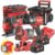 Milwaukee kit elettroutensili a batteria M18 – Seghetto FBJS – Trapano FPD3 – Pialla BP – Levigatrice BOS125 – Aspiratore e trolley Packout Milwaukee