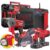 Milwaukee M12 FPP3R-602X – Kit utensili a batteria Fuel, Trapano, Tassellatore, mini Smerigliatrice, Radio Milwaukee