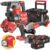 Milwaukee Kit utensili a batteria  M18 Fuel – Smerigliatrice M18 FSAG125X, Tassellatore M18 FHX, Trapano M18 FPD3,  3 x5Ah Milwaukee